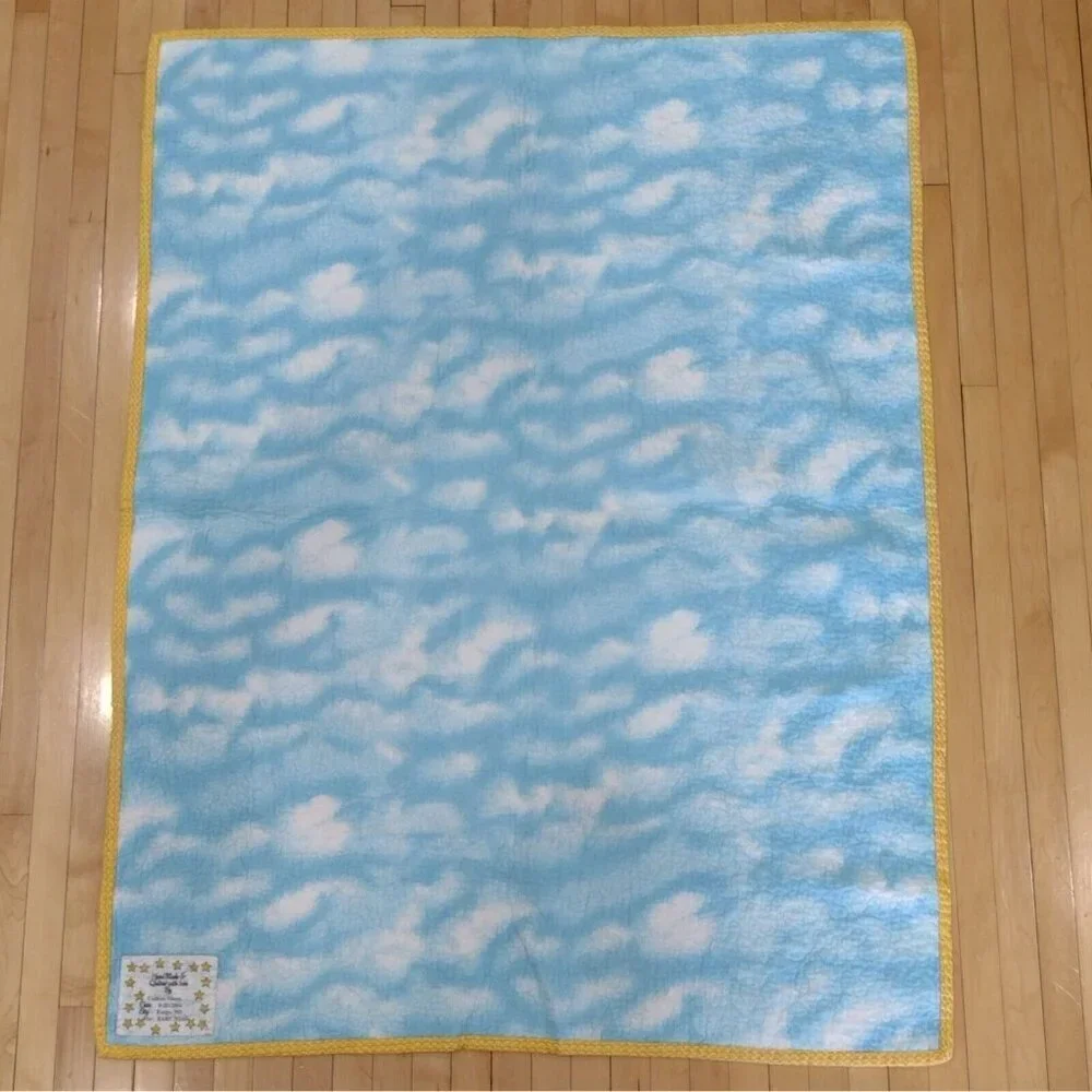 Handmade Care Bears Baby Crib Quilt Lap Blanket Wall Hanger Multi Color 43 X 32